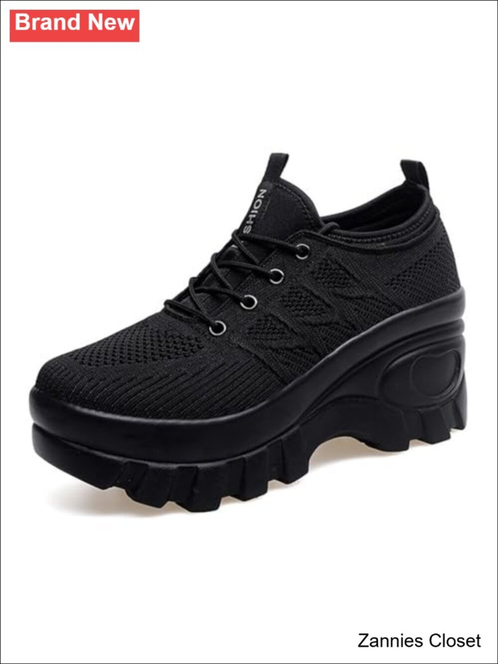 ✨ Chunky Platform Orthopedic Wedge Walking Shoes Knitted Breathable Lace Up Lug